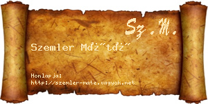 Szemler Máté névjegykártya