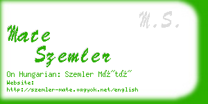 mate szemler business card